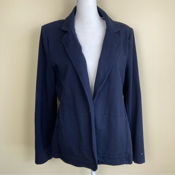 Tommy Hilfiger Jackets & Blazers - Tommy Hilfiger Casual Cotton Blazer Single Breasted Metal Button Navy Size L